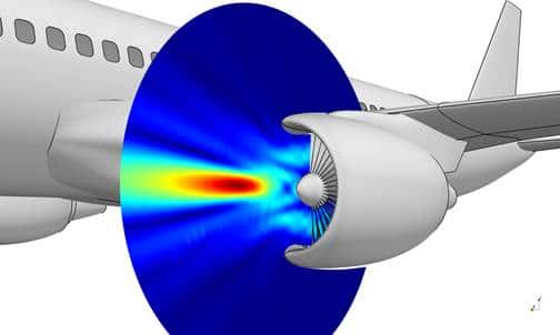Acoustic propagation at the inlet of a turbofan engine computed by Actran ansys abaqus siemens star-ccm fluent